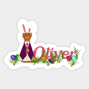 Happy Easter Oliver the Otter Sticker